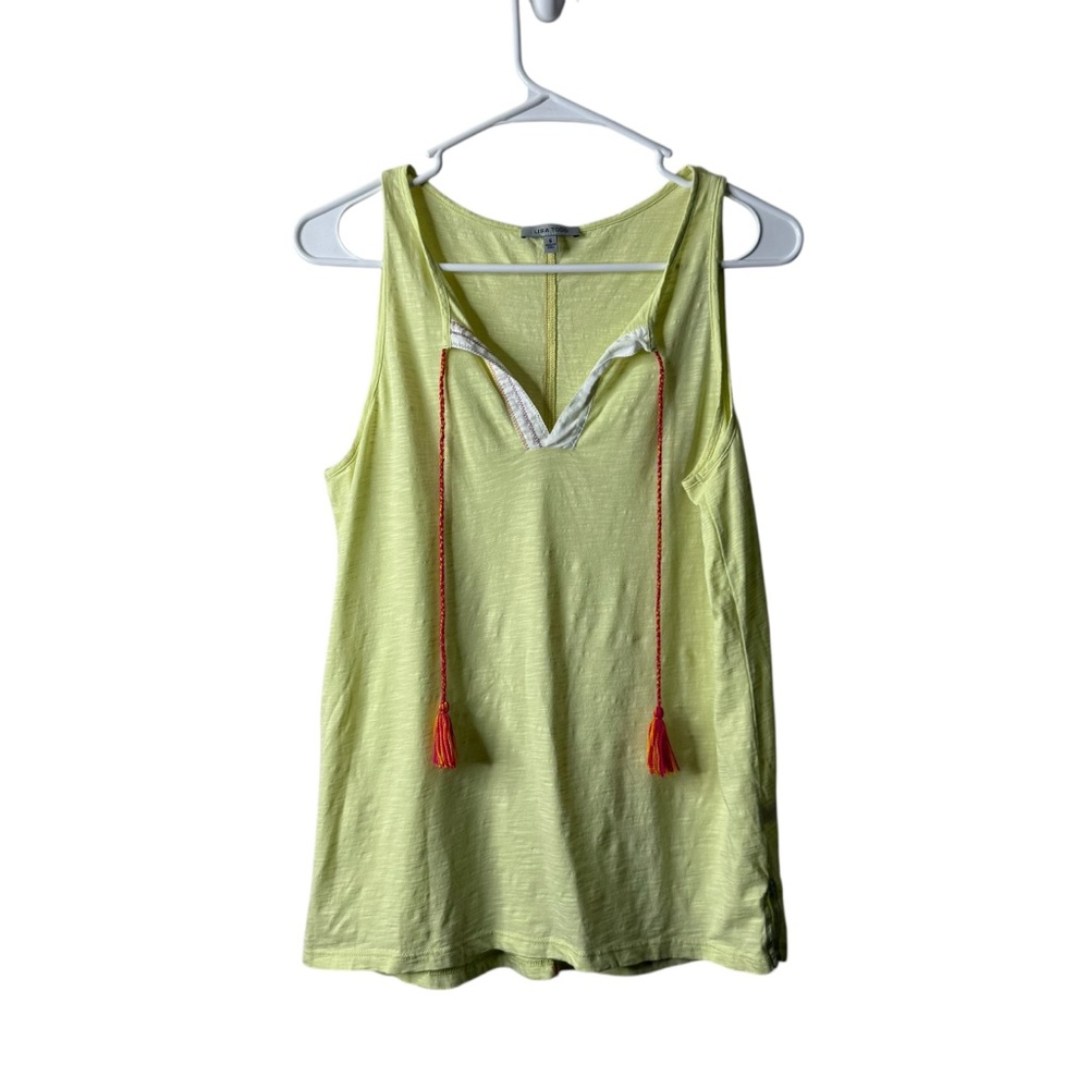 Lisa Todd Yellow Tassel Toe Luxury Pima Cotton Tank Top